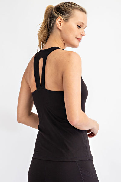 Butter V Neckline Racerback Top by Rae Mode