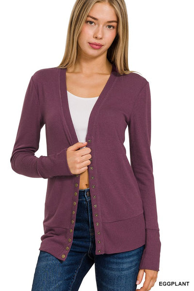 Snap Sweater Cardigan - Zenana Brand