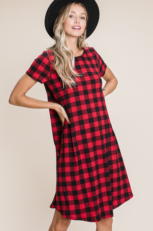 Red Check Dress by Bombom