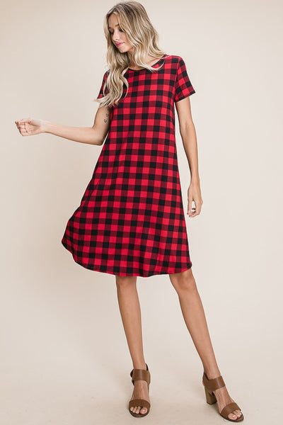 Red Check Dress by Bombom