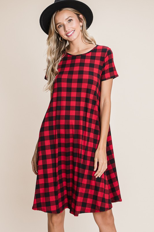 Red Check Dress by Bombom