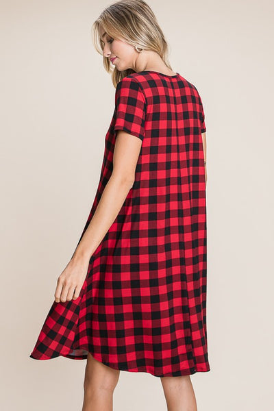 Red Check Dress by Bombom