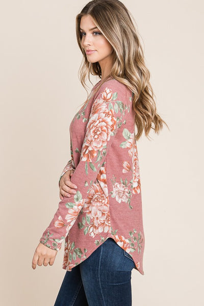 Relaxed Fit Floral Print Top by Bombom