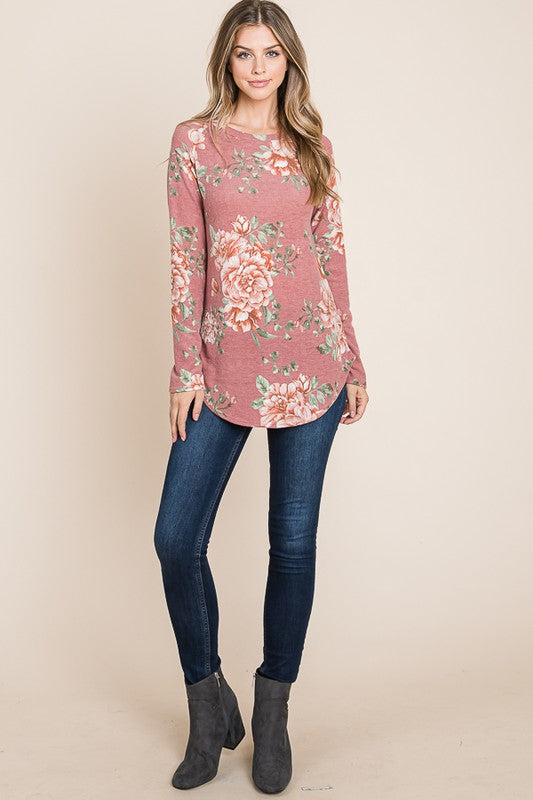 Relaxed Fit Floral Print Top by Bombom