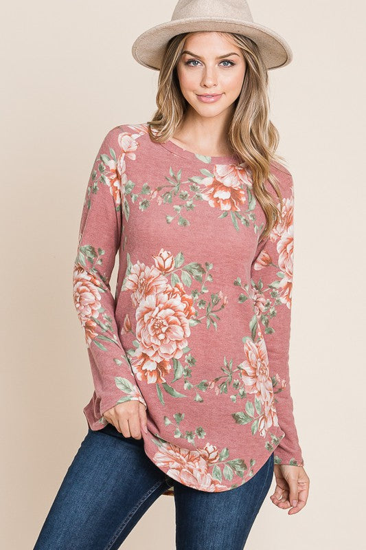 Relaxed Fit Floral Print Top by Bombom