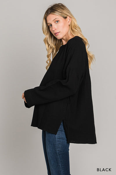 Go-To Split Neck Top by Cotton Bleu