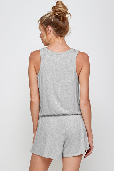 Heather Grey Pocket Romper - a.gain Brand