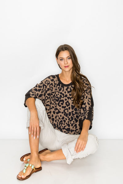 Animal Print Dolman Top - a.gain Brand