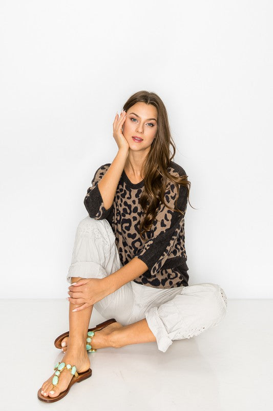Animal Print Dolman Top - a.gain Brand