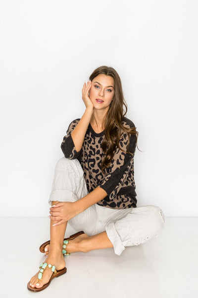 Animal Print Dolman Top - a.gain Brand