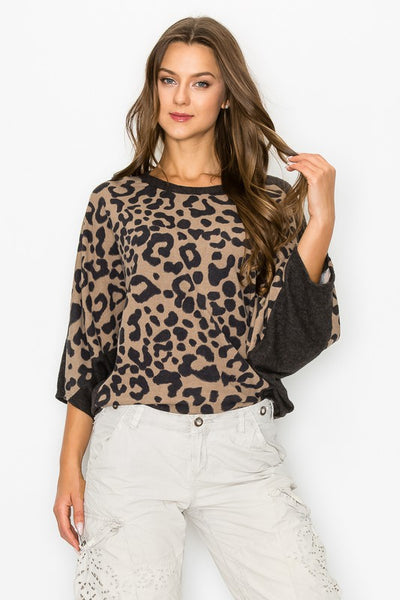 Animal Print Dolman Top - a.gain Brand