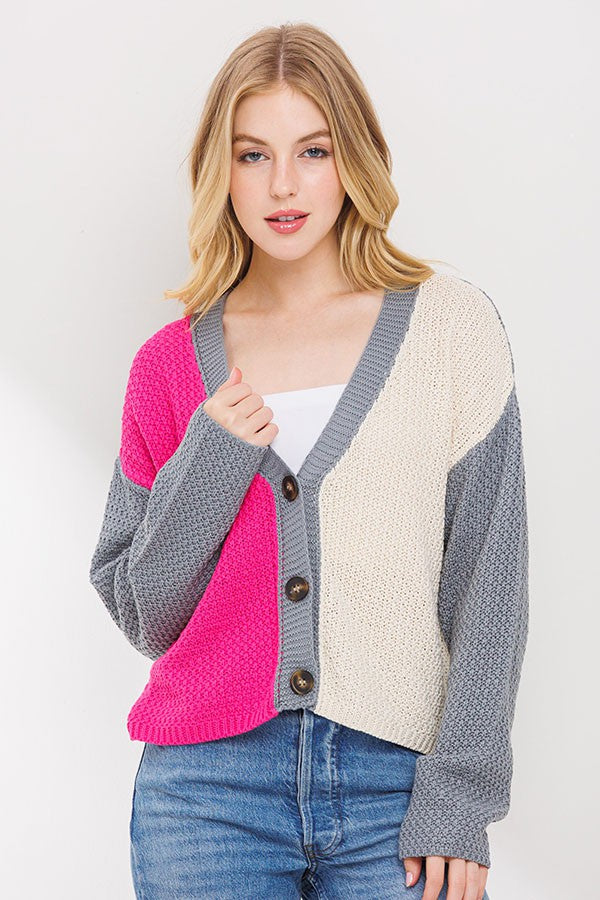 Color Block Cardigan