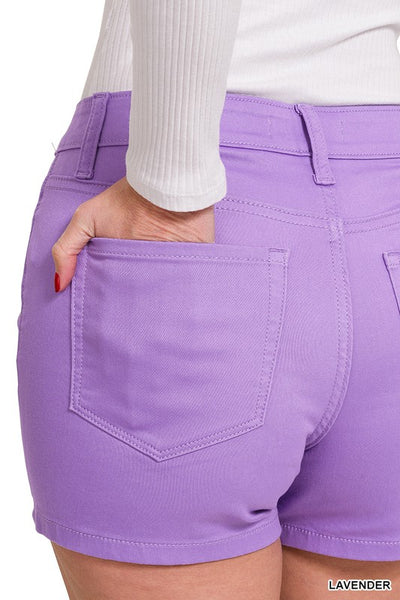 High Rise Jean Shorts - by Zenana