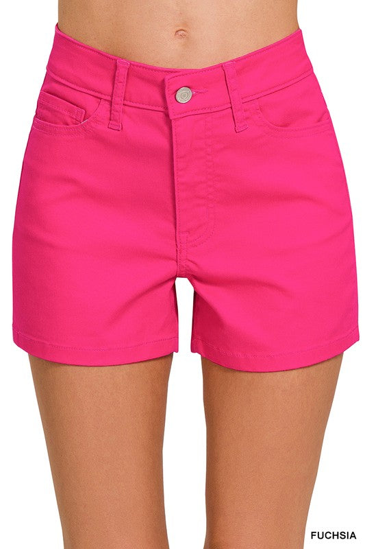 High Rise Jean Shorts - by Zenana