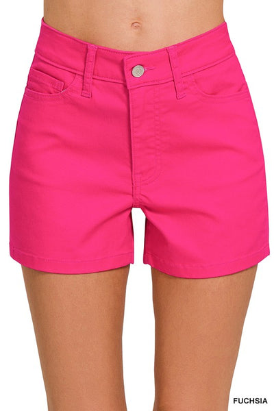 High Rise Jean Shorts - by Zenana