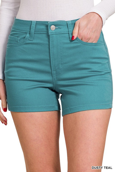 High Rise Jean Shorts - by Zenana
