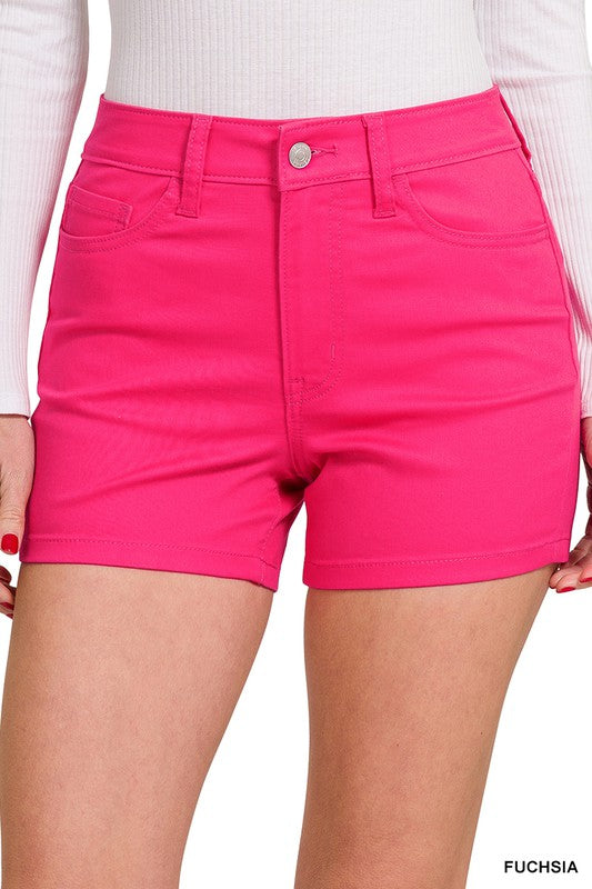 High Rise Jean Shorts - by Zenana