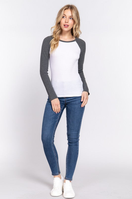 Long Sleeve Raglan Thermal - by Active Basic
