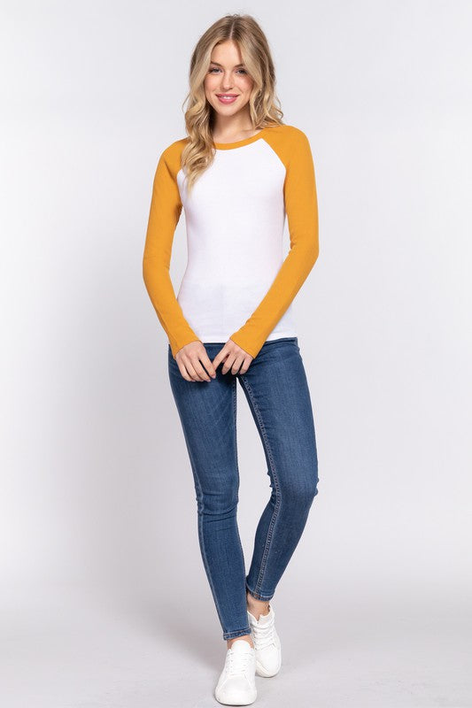 Long Sleeve Raglan Thermal - by Active Basic