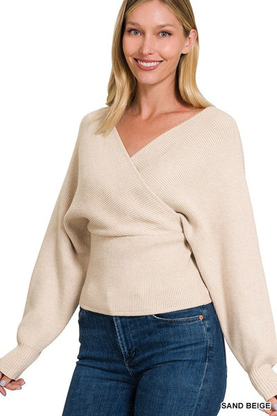Cross Wrap Sweater by Zenana