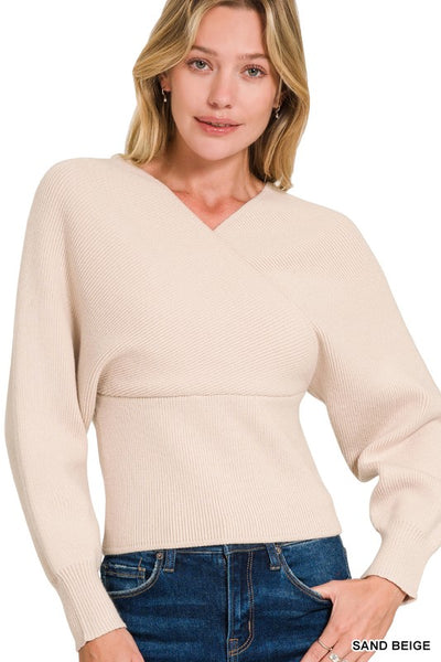 Cross Wrap Sweater by Zenana