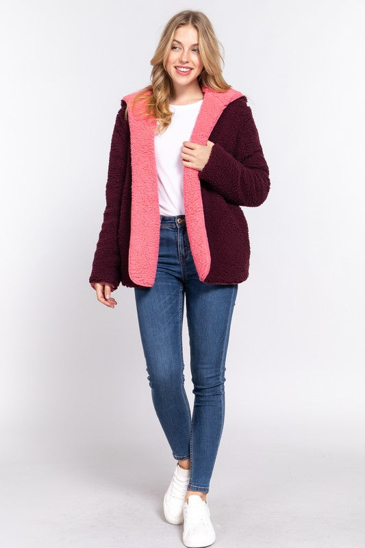 Reversible Faux Fur Jacket - by Active Basic