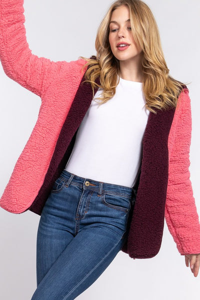 Reversible Faux Fur Jacket - by Active Basic