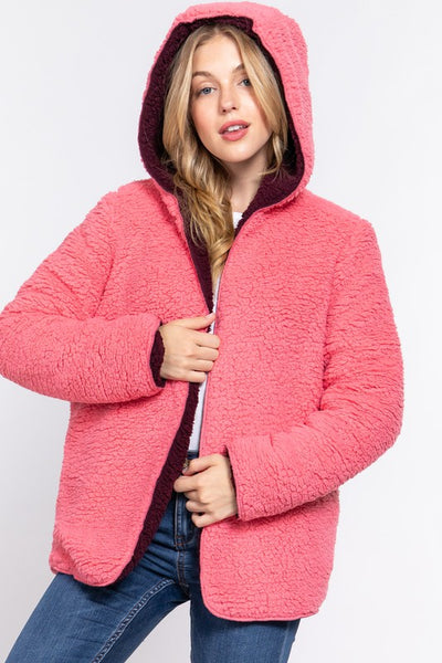 Reversible Faux Fur Jacket - by Active Basic