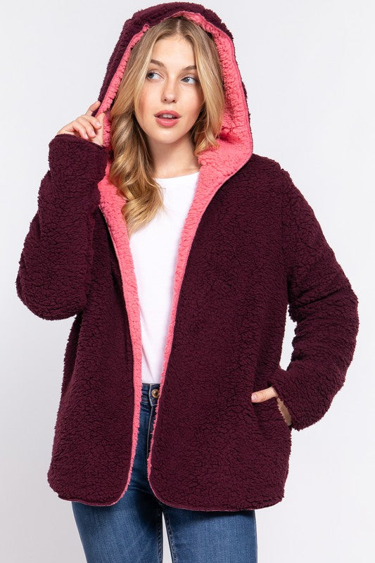 Reversible Faux Fur Jacket - by Active Basic