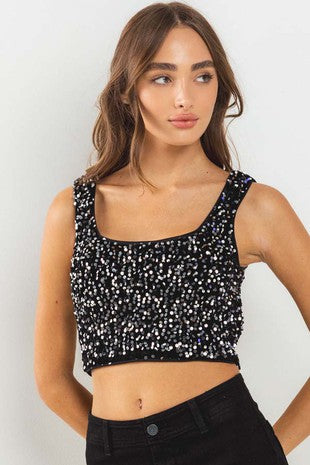Sequins Crop Top