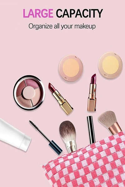 Checkered Makeup Pouch