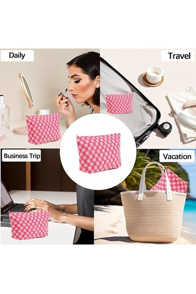 Checkered Makeup Pouch