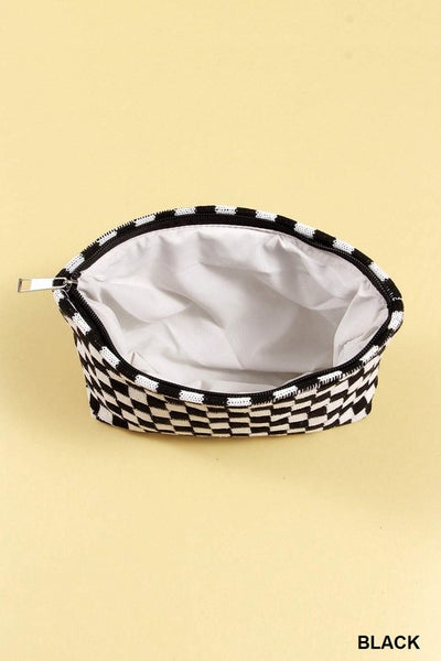 Checkered Makeup Pouch