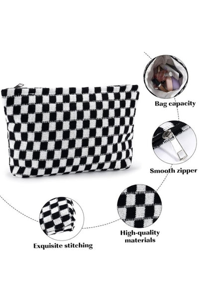 Checkered Makeup Pouch