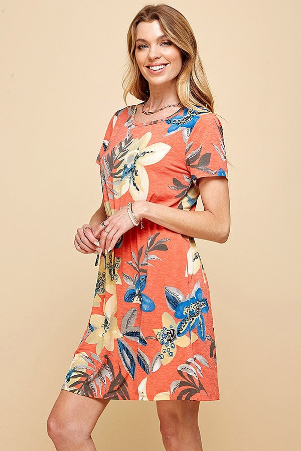 Floral Coral Dress