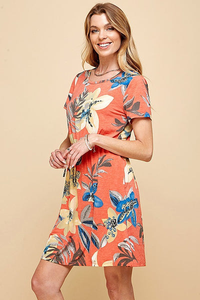 Floral Coral Dress