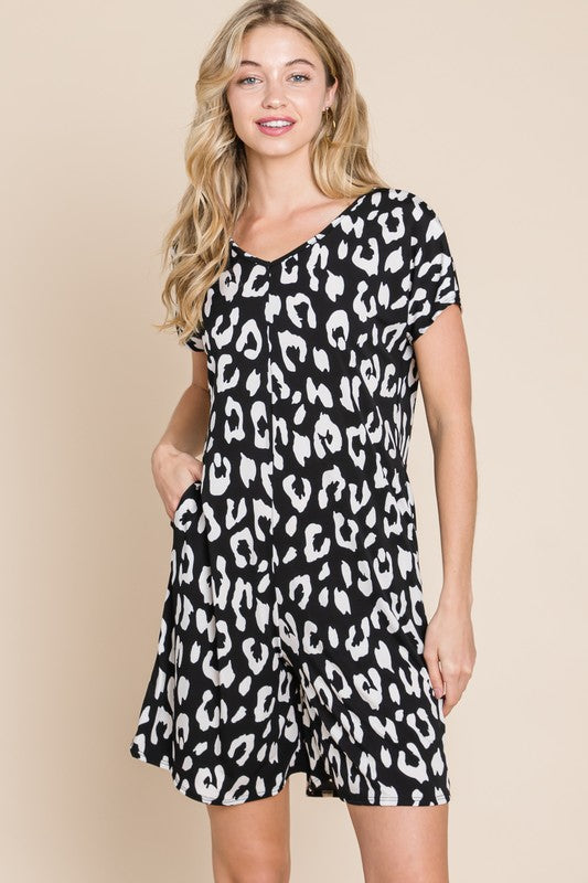 Animal Print Romper by BOMBOM