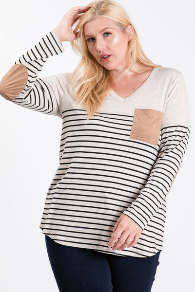 Stripe Panel Pocket Top by Simi Bloom