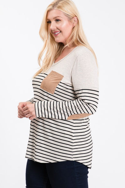 Stripe Panel Pocket Top by Simi Bloom