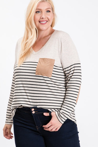 Stripe Panel Pocket Top by Simi Bloom