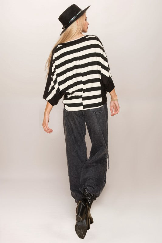 Striped Dolman Top - a.gain Brand
