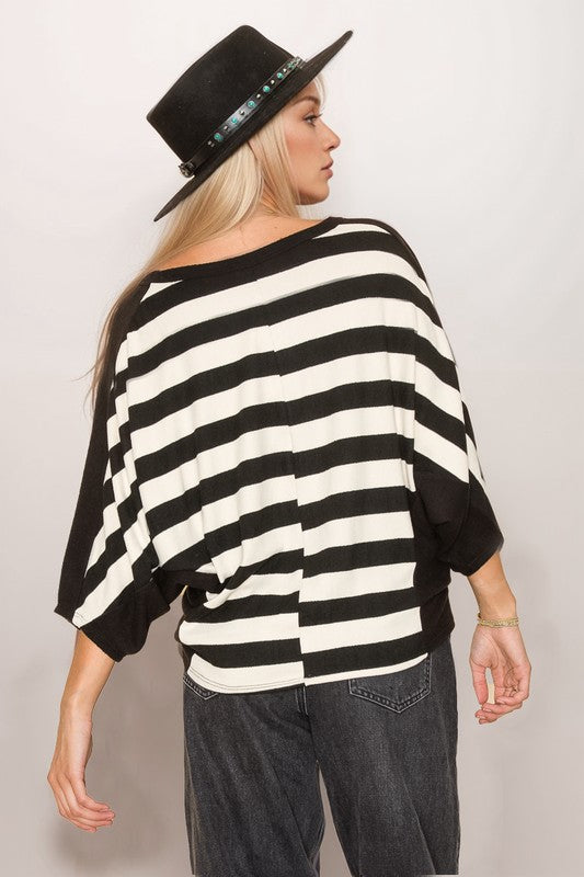 Striped Dolman Top - a.gain Brand