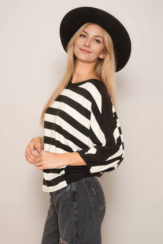 Striped Dolman Top - a.gain Brand