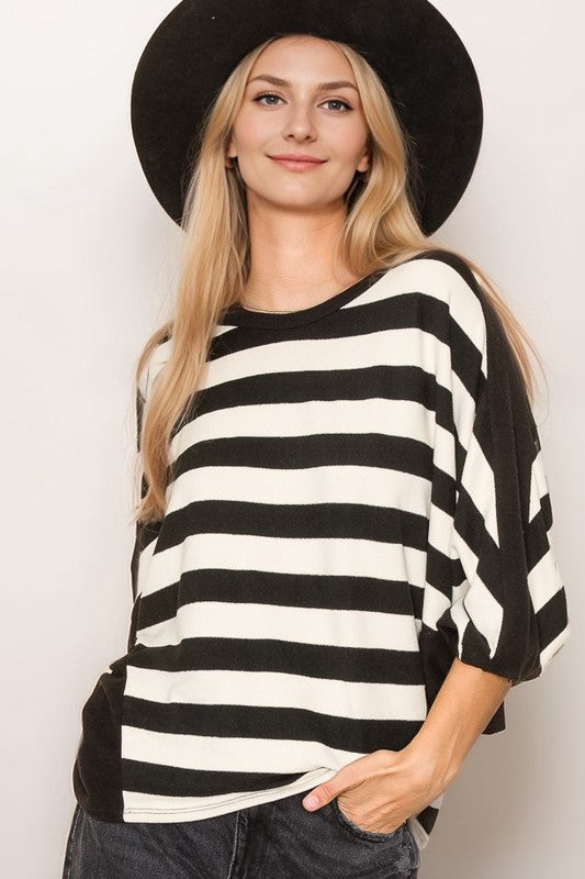 Striped Dolman Top - a.gain Brand