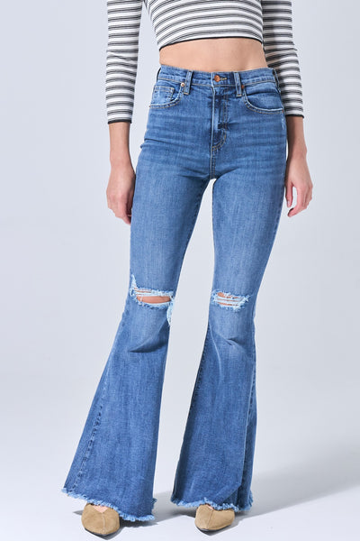 SneakPeek High-Rise Ultra Flare Raw Hem