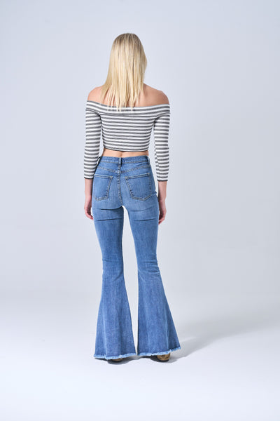 SneakPeek High-Rise Ultra Flare Raw Hem