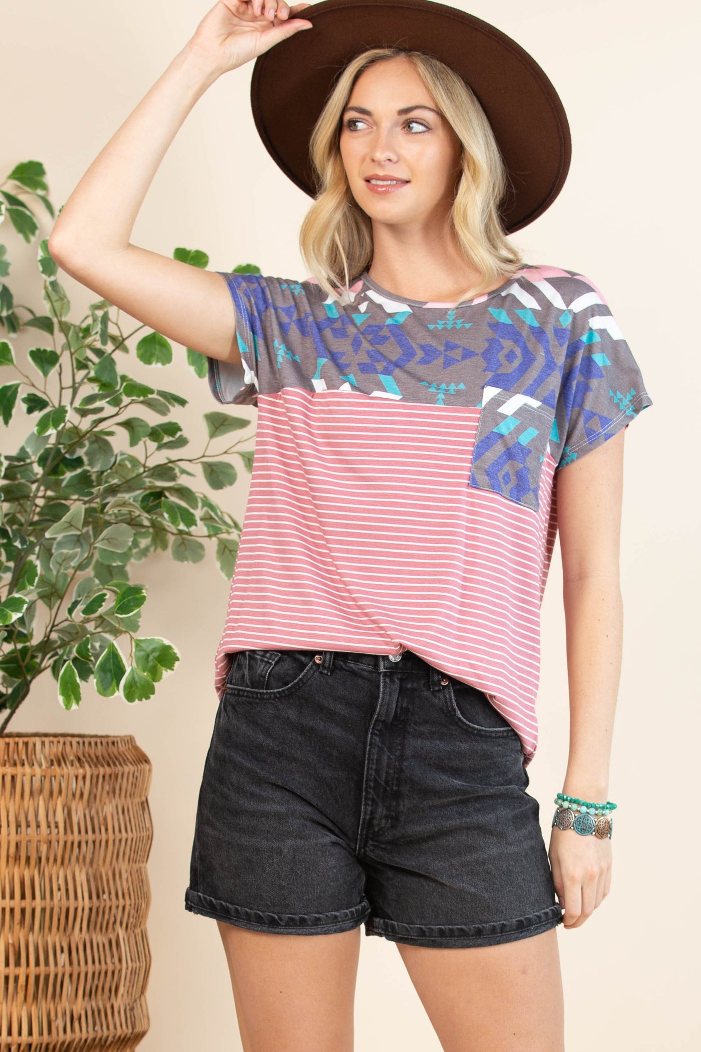 Geo Print Pocket Tee