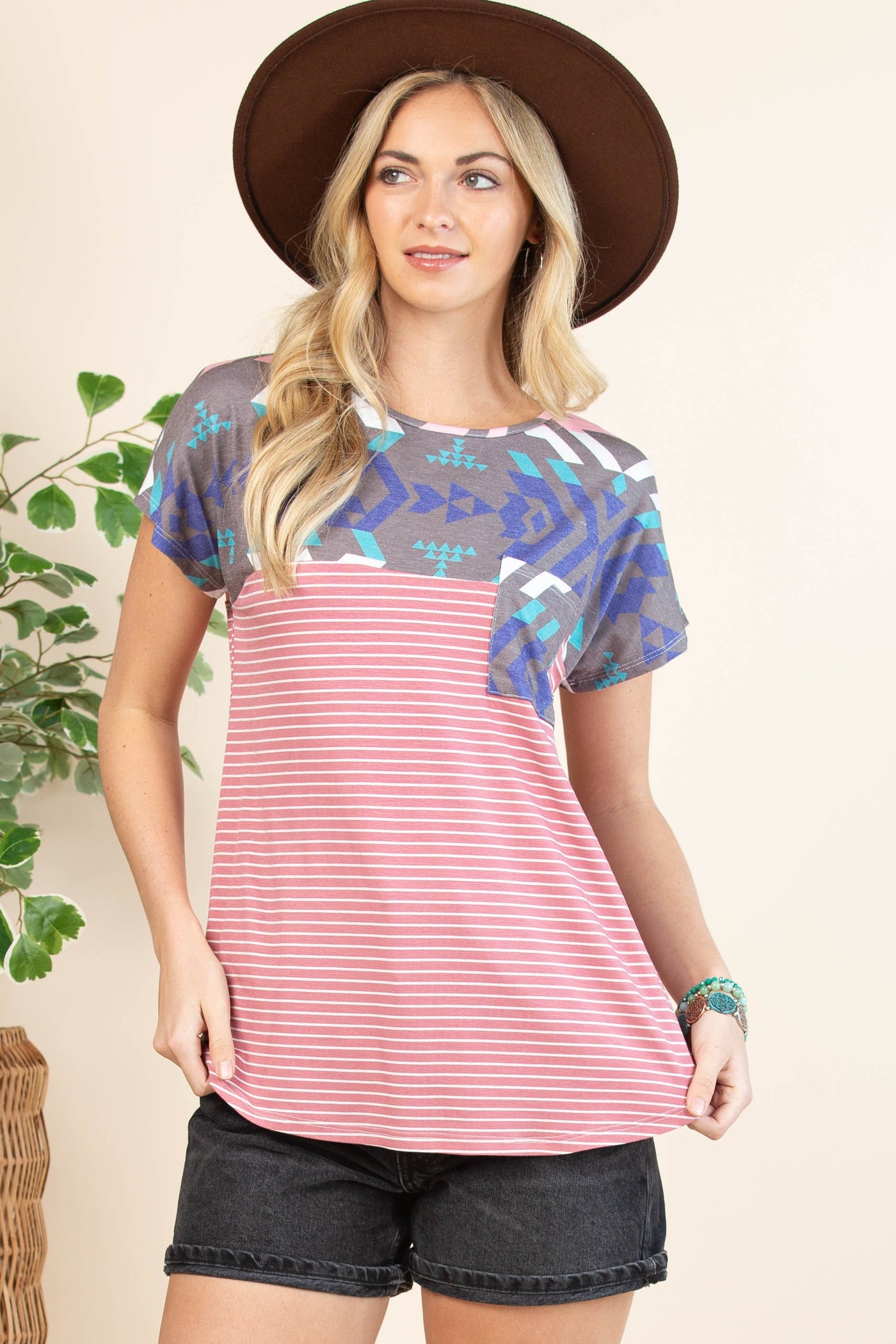Geo Print Pocket Tee