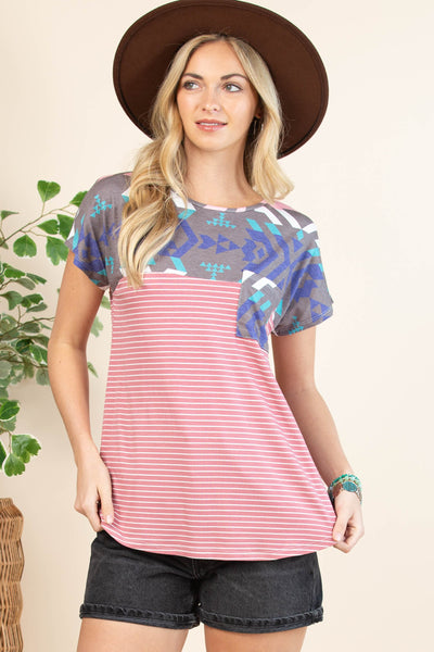 Geo Print Pocket Tee