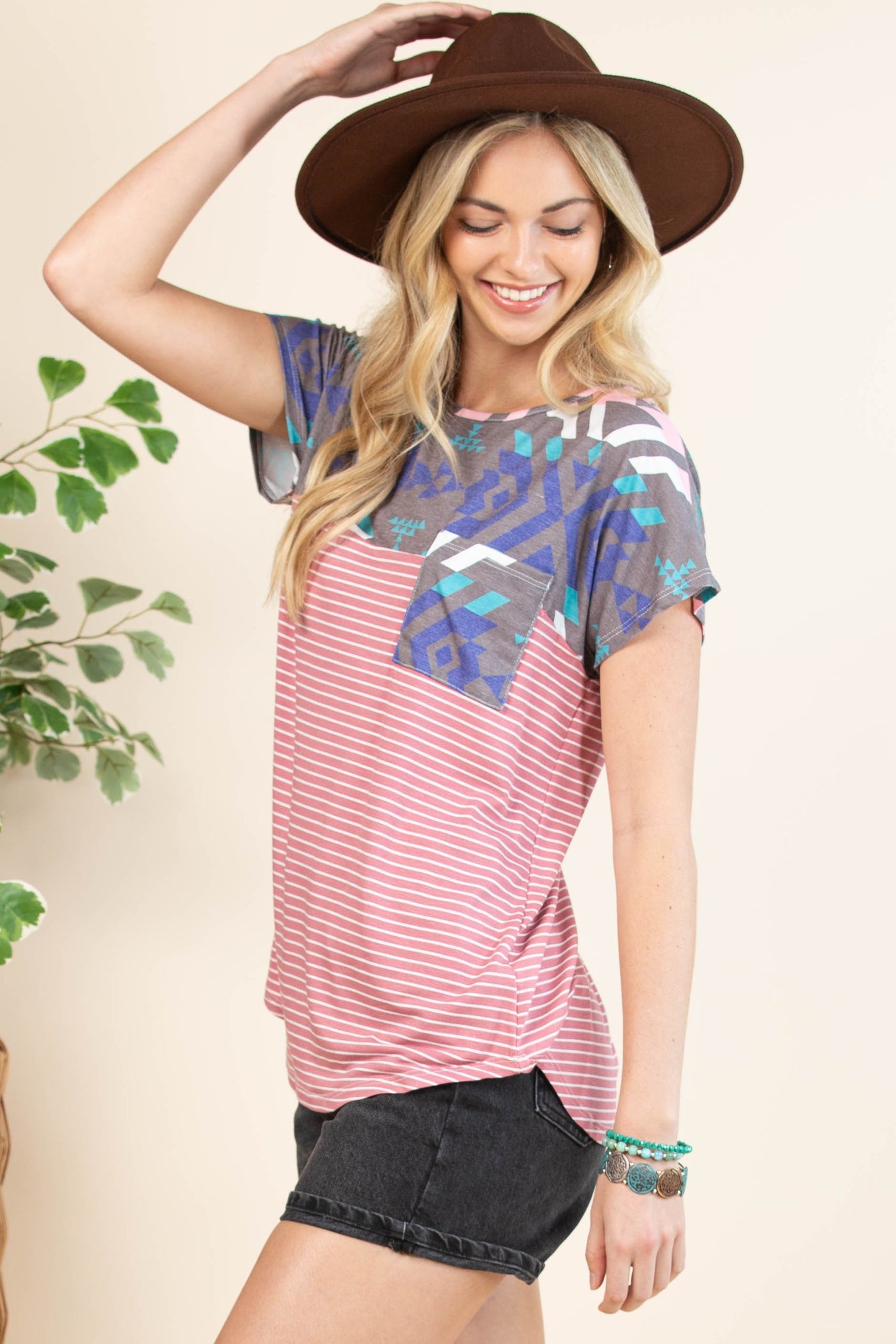Geo Print Pocket Tee